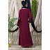 Asymmetrical abaya with overlapped panel- Maroon